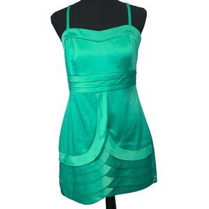 New Kensie Womens Green Satin Look Cami Spaghetti Strap Dress Size 10